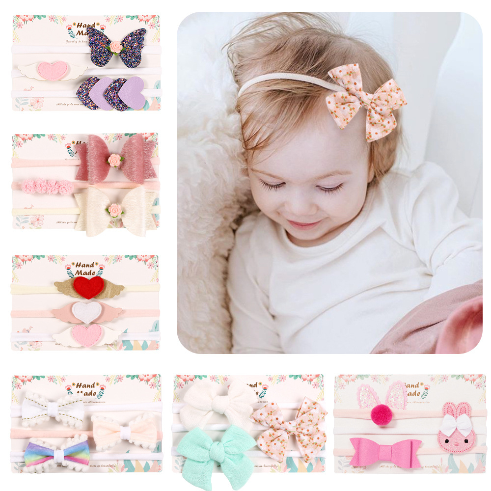 (Bow04)"พร้อมส่ง​" ที่คาดผมเด็ก เซต 3 ชิ้น/แพค น่ารัก ลูกไม้ เด็กทารก ดอกไม้ โบว์ เด็ก ที่คาดผมแพคขาว