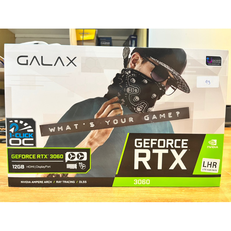การ์ดจอ GALAX GEFORCE RTX 3060 (1-CLICK OC) - 12GB GDDR6 (LHR) มือสอง มีประกัน