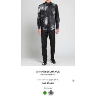 ARMANI EXCHANGE Patterned shirts Long Sleeves for men เสื้อเชิ้ตแขนยาว ผู้ชาย อาร์มานี่ เอ็กซ์เชนจ์