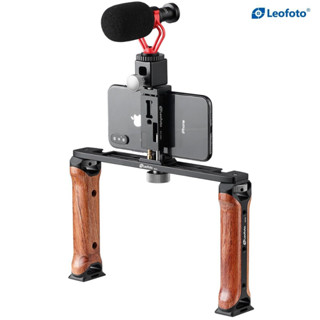 Leofoto VC-2 Smartphone Video Kit with 2 Rosewood Handles / Arca