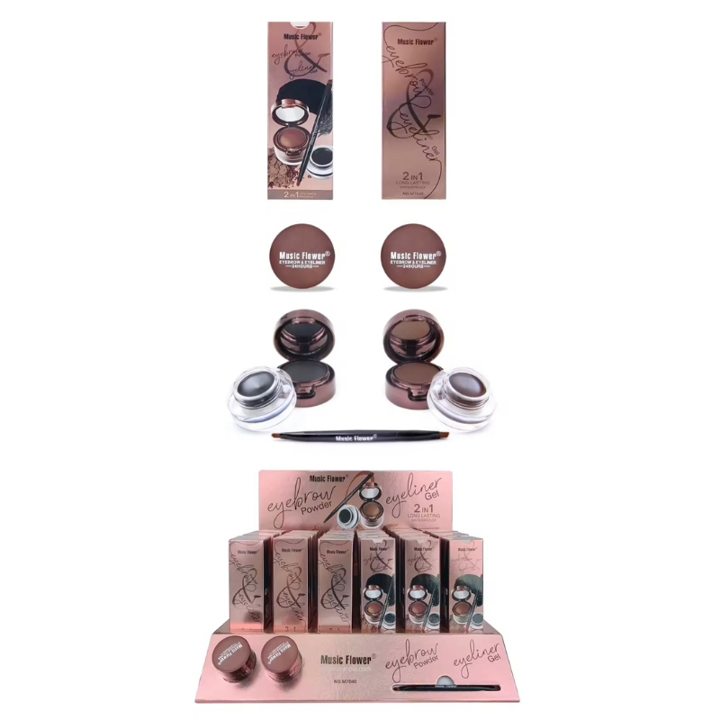 MUSIC FLOWER 2 COLORS WATER-SOLUBLE EYELINER/EYEBROW GEL มิวสิค ฟลาวเวอร์ อายไลเนอร์เจล +เขียนคิ้วฝุ