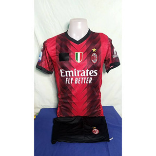 💥⚽ชุดกีฬาผู้ชายทีมเอซี มิลาน/A.C. Milan ตัวใหม่ล่าสุด 2023-2024