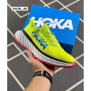 งานจริง100% รองเท้าวิ่ง HOKA CARBON X3 Top-Color นุ่มสายซัพพอร์ต