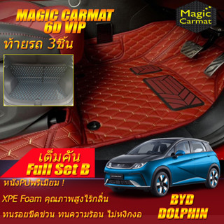 BYD Dolphin 2023-รุ่นปัจจุบัน Full Set B (เต็มคันรวมท้ายรถแบบB) พรมรถยนต์ BYD Dolphin พรม6D VIP Magic Carmat