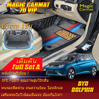 BYD Dolphin 2023-รุ่นปัจจุบัน Full Set A (เต็มคันรวมท้ายรถแบบA) พรมรถยนต์ BYD Dolphin พรม7D VIP Magic Carmat