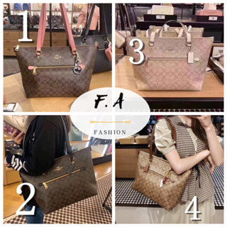 U.S OUTLET coach  ท้  TOTE BAG  กระเป๋าสะพายข้างสตรีมีซิปหน้าช่อง  สามารถใส่ A4 ได้  79609