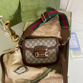 Gucci Horsebit 1955 mini bag VIP งานดีสุด พร้อมส่ง มาแล้วถามหากันเยอะมาก ขนาดมินิกำลังน่ารัก ใส่iPhone pro max ได้สบาย