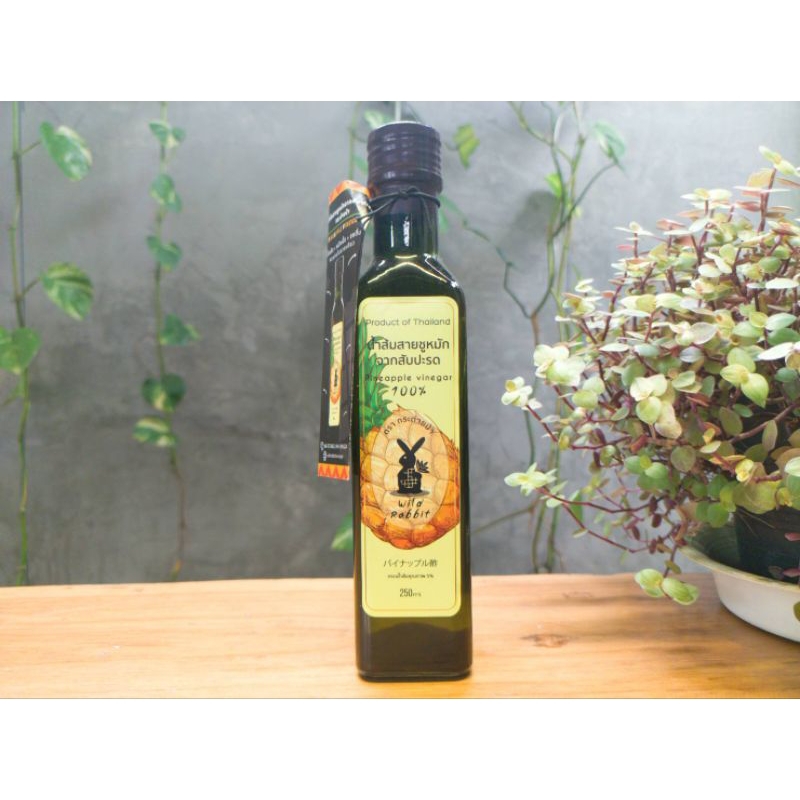 น้ำส้มสายชูออแกนิก น้ำส้มสายชูหมักสับปะรด Pineapple vinegar 100% ช่วยลดกรดไหลย้อน ช่วยระบบย่อยอาหาร 