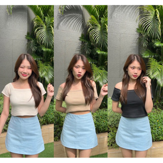 Flora twintone 🍊🌻🌷💖เสื้อครออปผ้าริบร่อง น่ารักสุดๆ
