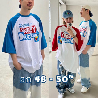 [อก 48”-50”] เสื้อยืด oversize ลาย “DONALD DUCK” - มี 2 สี (แดง, น้ำเงิน)