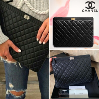 #มือ2 #แท้ 💯% Chanel Clutch Black Caviar Holo28xx