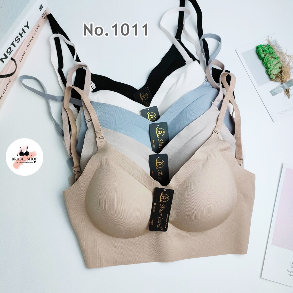 บราไร้ขอบ เว้าหลัง ไร้โครง เปิดหลัง sister hood 1011 ( Free Size ) สปอร์ตบรา คุณภาพดี ไร้รอยต่อ