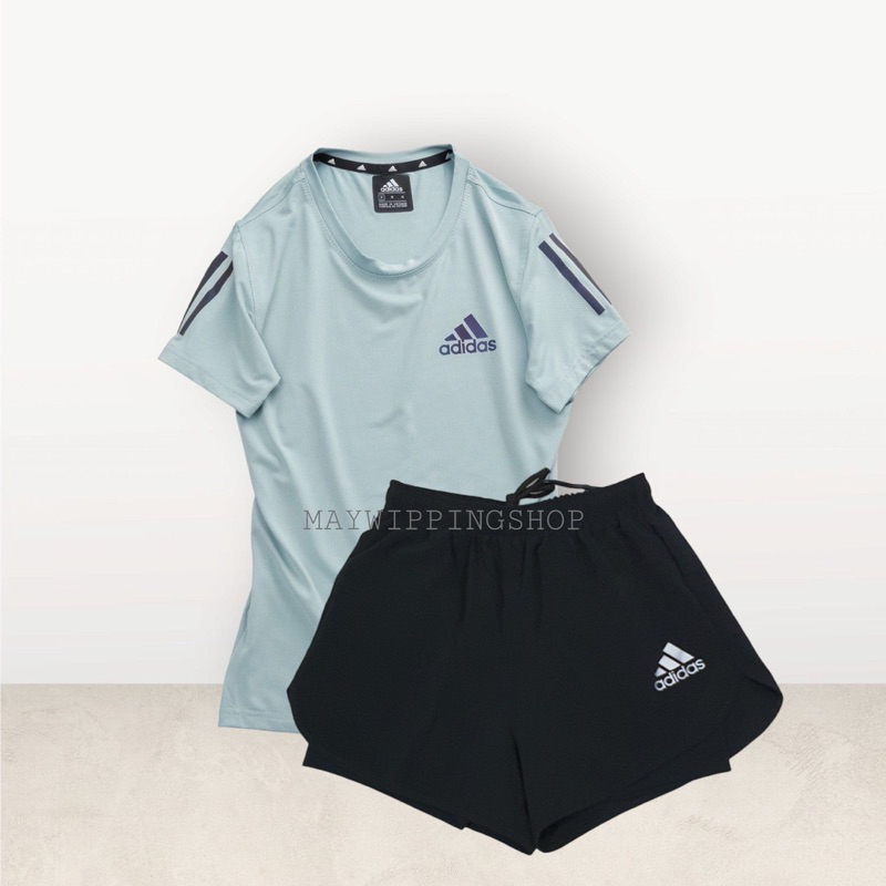 ชุดออกกำลังกาย 2 ชิ้น เสื้อ+กางเกงขาสั้น มีซับใน (SAD03)