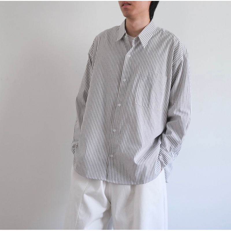 #เสื้อเชิ้ตแขนยาว #เสื้อเชิ้ตลายทาง #เสื้อทรงโอเวอร์ไซส์ #เสื้อผ้าคอตตอน #เสื้อใส่สบาย