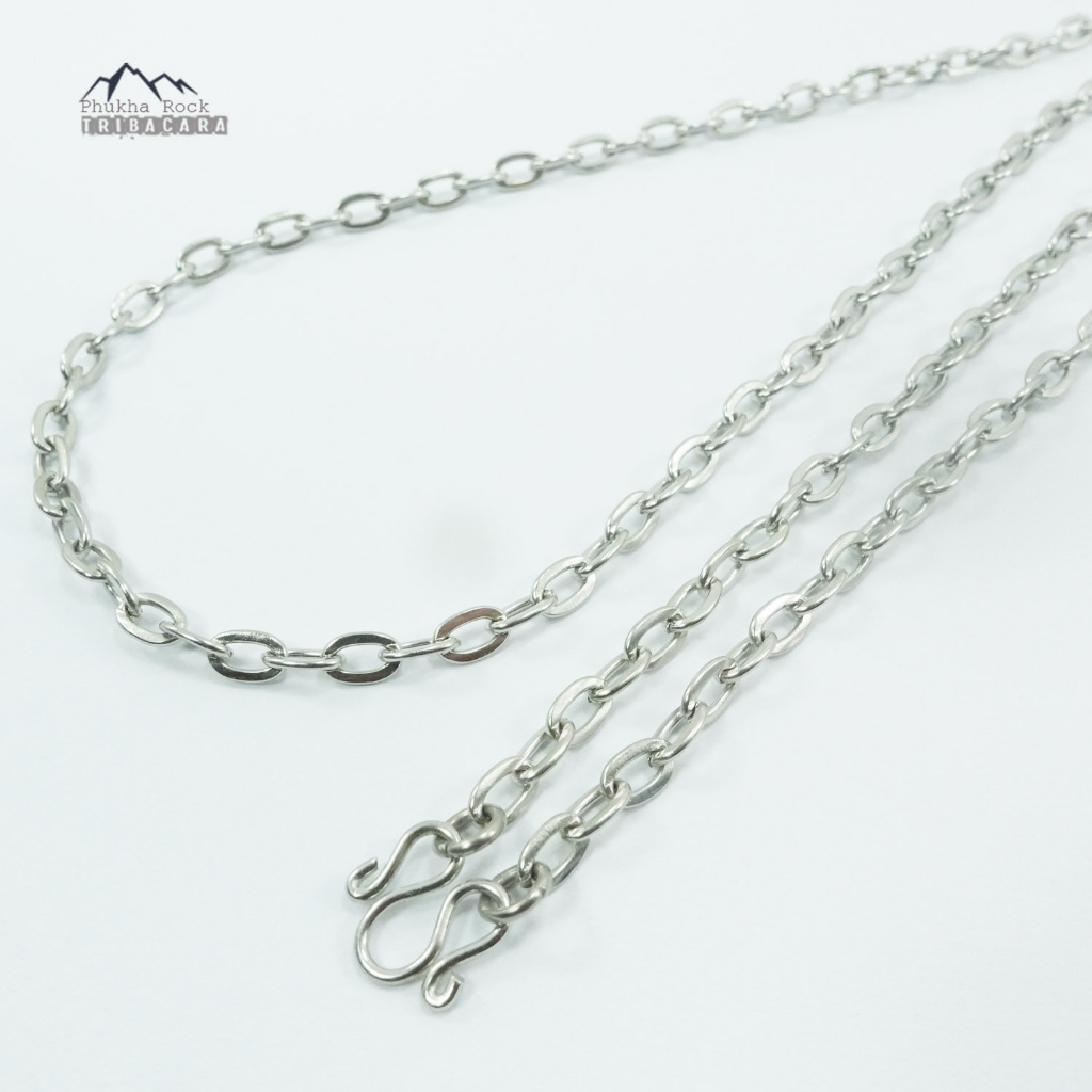 J32 ลายโซ่ฝรั่ง ขนาด 5 มม ยาว 22-30 นิ้ว สร้อยคอ แขวนพระ สร้อยสแตนเลส สร้อยพระ stainless necklace