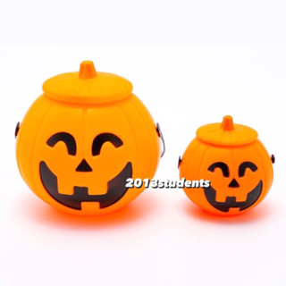 กระป๋องฝักทองฮาโลวีน ถังฟักทอง มีฝาปิด Halloween bucket