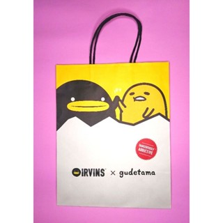 Gudetama x Irvins กุเดทามะ เออร์วิน ถุงกระดาษ ลิขสิทธิ์​ซานริโอ้