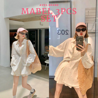 AVES.BRAND MABEL 3PCS SET ชุดเซ็ทสามชิ้น งานปักลายสีแดง