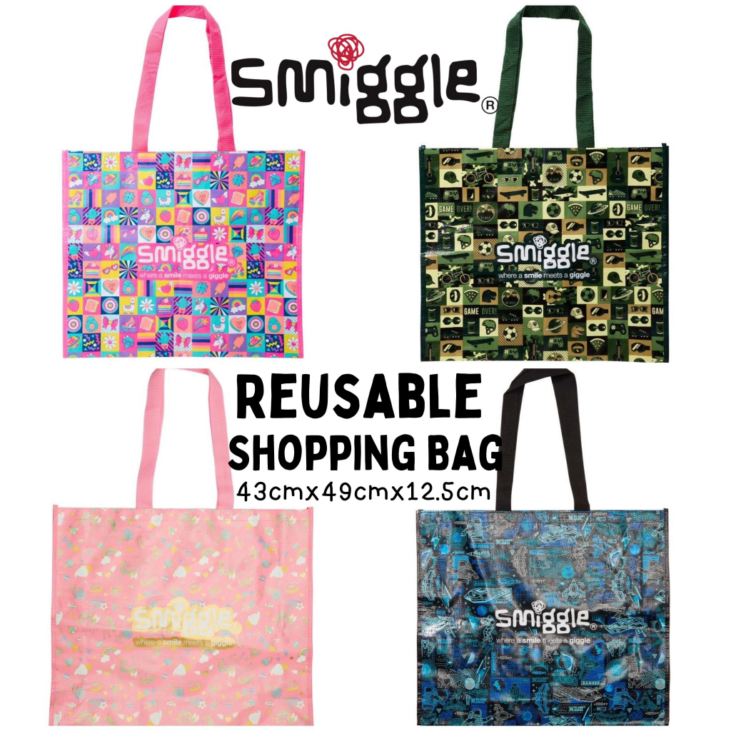 [พร้อมส่ง] ถุงช้อปปิ้ง smiggle Glee Reusable Shopping Bag แท้ 100% Tote Bag