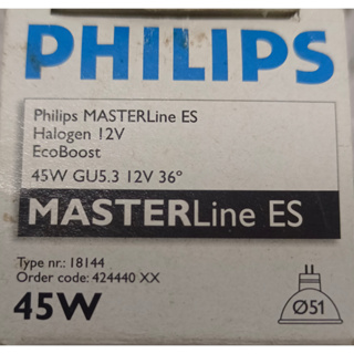 Philips#MASTERLine ES 12V 45W 36Degree Halogen lamp ขั้วGU 5.3