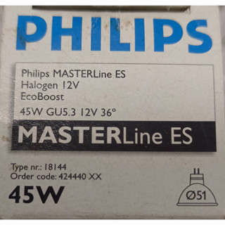 Philips#MASTERLine ES 12V 45W 36Degree Halogen lamp ขั้วGU 5.3