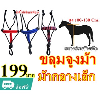 ขลุมจูงม้า  ขลุมม้า 🐴 สำหรับม้ากลางค่อนข้างเล็ก ♦️♦️(สูง 100 -130 ซม.) ♦️♦️ เชือกอย่างดี ไม่บาดผิว