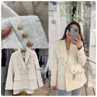 Lalisa999 ราคาถูกที่สุด!! VARINDA 118 Blazer WHITE เป็นทรง over size