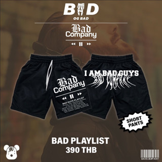 "Playlist" กางเกงขาสั้นสกรีนลาย by badcompany.th |unisex ใส่ได้ทั้งชายและหญิง สตรีทแฟชั่น