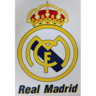 โปสเตอร์ เรอัลมาดริด ตรา โลโก้ สโมสร ฟุตบอล Real Madrid รูป ภาพ กีฬา football ติดผนัง สวยๆ poster (88 x 60 ซม.โดยประมาณ)