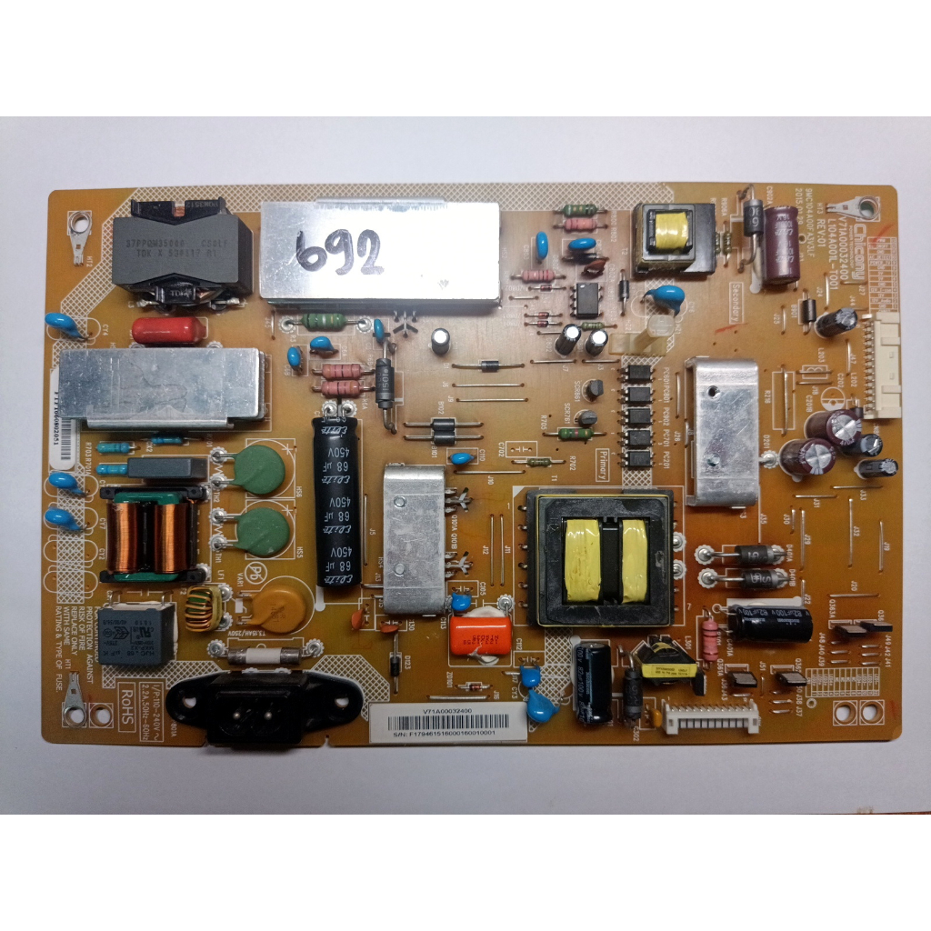 Board Power Supply LED TV Toshiba รุ่น 50L5550VT พาร์ท V71A00032400 อะไหล่แท้ / ของถอดมือสอง