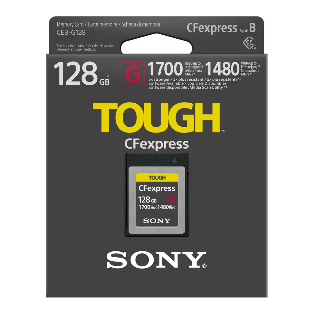 Sony CEB-G Series 128GB CFexpress Type B TOUGH Memory Card (CEB-G128/J) - 1700MB/s