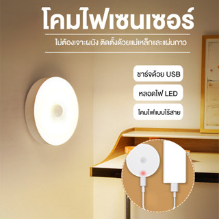 Systano โคมไฟหัวเตียง ไฟเซ็นเซอร์ ชาร์จผ่านusb ติดตั้งด้วยแม่เหล็ก No.Y1704