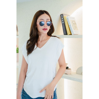 [พิมพ์โค้ด SIS2SP9 ลด 45.- ] B302เสื้อยืดคอวีผ้าร้องเกาหลียืนข้าง ทรงสวยเข้าทรง ผ้าดีมากกกก    220.- ขนาดสินค้า รอบอก34-