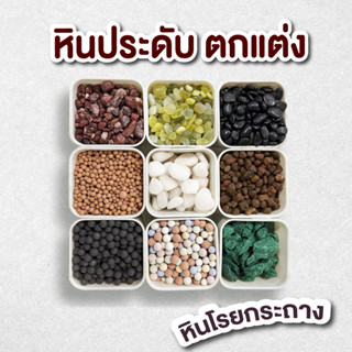 หินประดับตกแต่ง น้ำหนัก 250 กรัม  หินตกแต่งกระถางต้นไม้ หินสี หินกระบองเพชร หินใส่กระถาง หิน