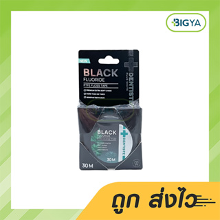 Dentiste Dental Black Ptfe Floss Tape With Fuloride เดนทิสเต้ เดนทัล แบล็ค ไหมขัดฟัน ยาว 30 เมตร (1ชิ้น)