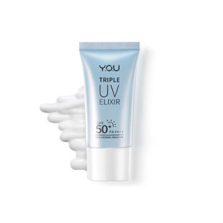 Y.O.U Triple UV Elixir Light Sunscreen Gel SPF 50+ PA++++ 30ml (03830) ครีมกันแดดสูตรน้ำ ทริปเปิ้ล ยูวี เอลิกเซอร์