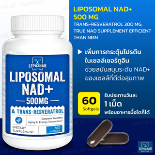 Lepoznan Liposomal NAD+ 500 mg +Trans-Resveratrol 300 mg,True NAD Supplement Efficient Than NMN(Sku.2318)