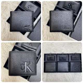 📌Calvin📌 Klein short wallet กระเป๋าสตางค์สั้นพับ2ตอน+พวงกุญแจเคส Airpods