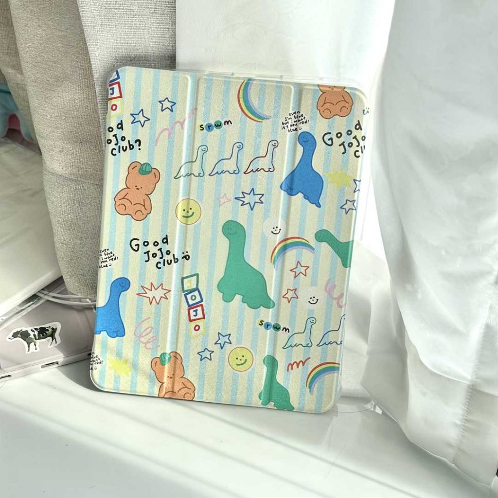 💫พร้อมส่ง💫เคสไอแพด Gen9/8 Air4/5 เคสiPad Cute Dinosaur&Bear Air6/7 Gen11 MINI7Case iPad มีที่เก็บปากกา