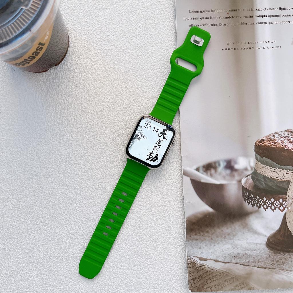 สายนาฬิกา 46mm49mm45mm42mm41mm40mm38mm44mm สายนาฬิกาซิลิโคนแฟชั่น iwatch10/9/8/7/6/5/4/3/2/1/se