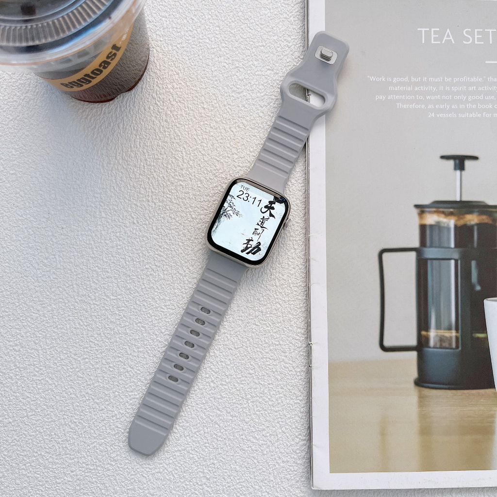 สายนาฬิกา 46mm49mm45mm42mm41mm40mm38mm44mm สายนาฬิกาซิลิโคนแฟชั่น iwatch10/9/8/7/6/5/4/3/2/1/se
