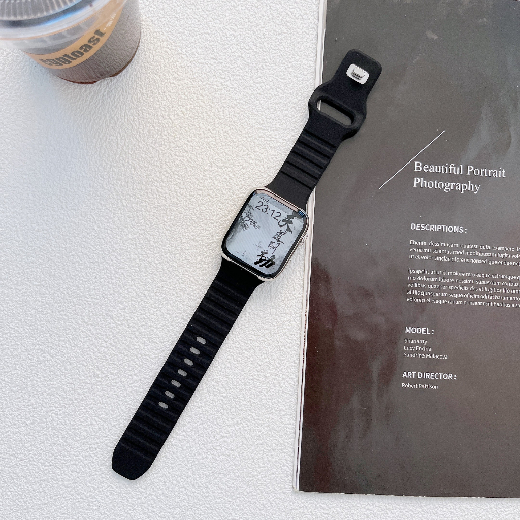 สายนาฬิกา 46mm49mm45mm42mm41mm40mm38mm44mm สายนาฬิกาซิลิโคนแฟชั่น iwatch10/9/8/7/6/5/4/3/2/1/se