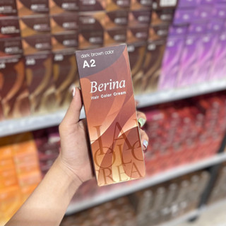 ขายดีมาก‼️Berina ครีมเปลี่ยนสีผม เบอร์ A2 สี Dark Brown