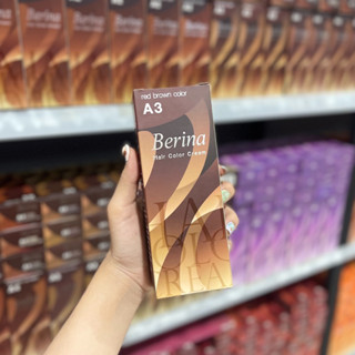 ขายดีมาก‼️Berina ครีมเปลี่ยนสีผม เบอร์ A3 Red Brown