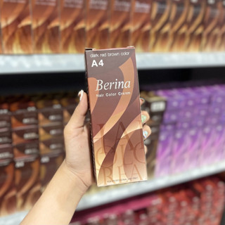 ขายดีมาก‼️Berina ครีมเปลี่ยนสีผม เบอร์ A4 Dark Red Brown