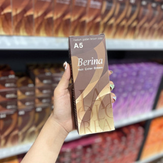 ขายดีมาก‼️Berina ครีมเปลี่ยนสีผม เบอร์ A5 Medium golden brown