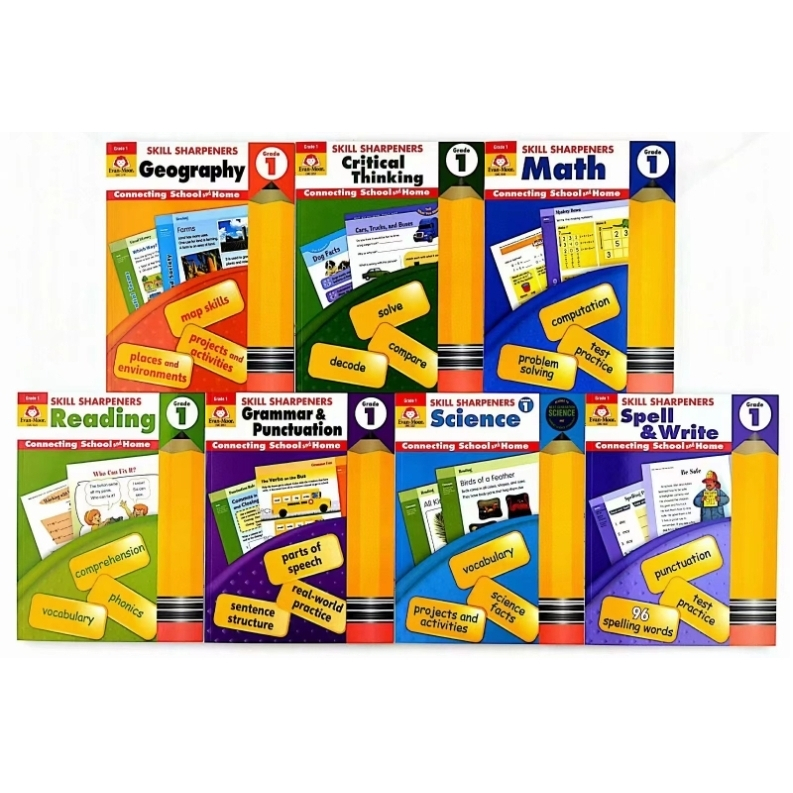 แบบฝึกหัด Evan-Moor Skill Sharpeners 7 เล่ม Pre K, Grade K, G1 Activity Book เนื้อหาการเรียนรู้ สนุก ไม่เบื่อ