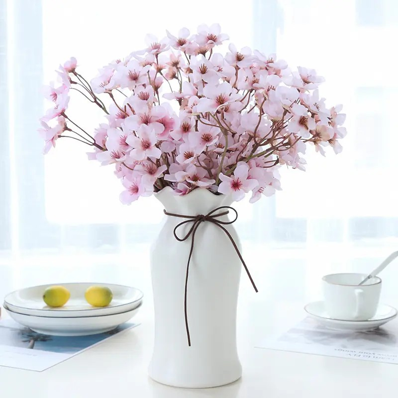 [ส่งจากไทย] ช่อดอกซากุระ ดอกไม้ปลอม สีสวยสดใส ตกแต่งบ้าน ห้องนั่งเล่น พร็อพถ่ายรูป