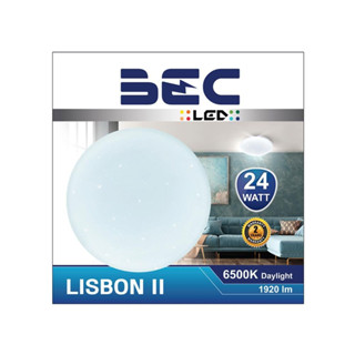 โคมไฟติดเพดาน โคมไฟ LED 24 วัตต์ 15 นิ้ว 39x39x11 ซม. สีขาว โคมไฟพลาสติกทรงกลม สำหรับติดเพดานบ้าน ห้องนอน ห้องครัว