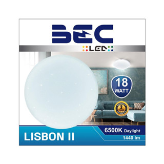 โคมไฟติดเพดาน โคมไฟ LED 18 วัตต์ 13 นิ้ว 33.5x33.5x11 ซม. สีขาว โคมไฟพลาสติกทรงกลม สำหรับติดเพดานบ้าน ห้องนอน ห้องครัว